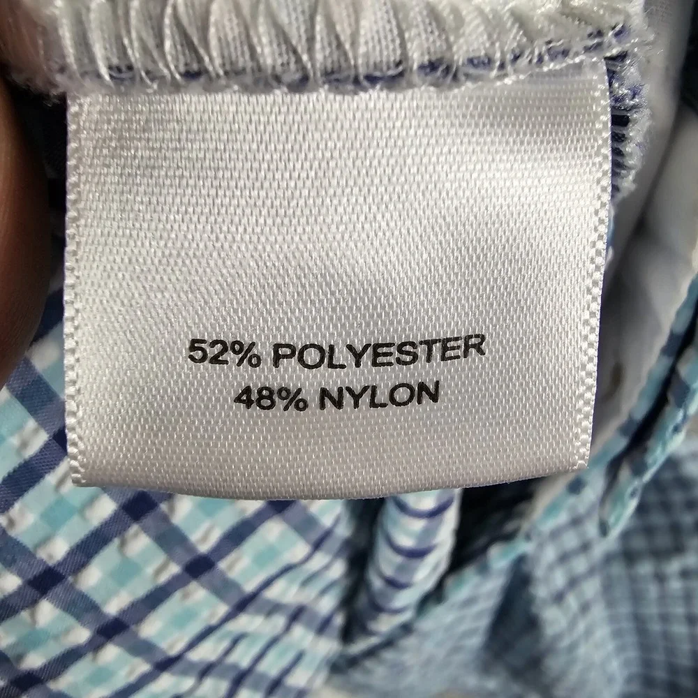 Peter‎ Millar Crown Sport Golf Shorts Mens 36 Blue Check Performance Stretch - Picture 5 of 11